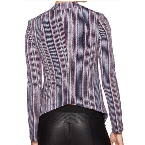 BCBGeneration Women's Multi Lined Striped Long Sleeve Open Front Blazer Size L - Picture 16 of 16